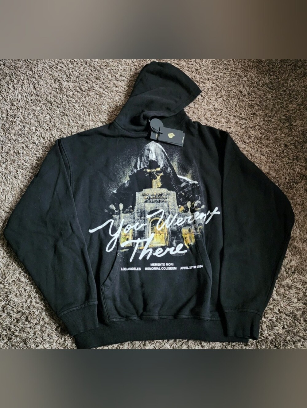 NWT Darc Sport Black You Weren't There Vintage Pierce Cotton Hoodie Men's M